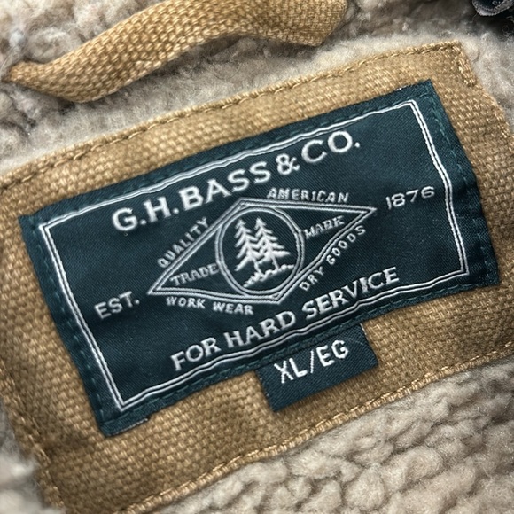 GH Bass Men’s Hooded Workwear Coat Brown Barn Chore Western Jacket XL - Picture 2 of 16